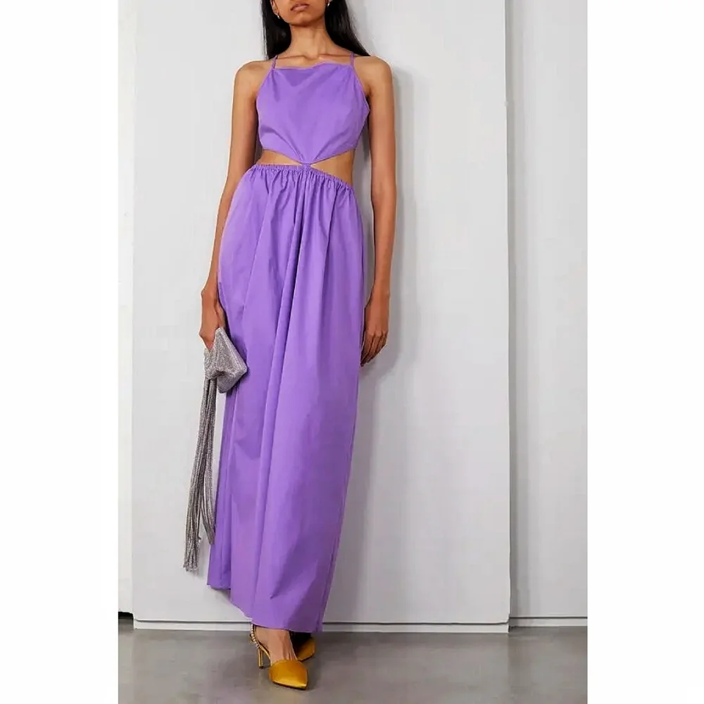 STAUD Myla Amethyst Cut Out Cotton Poplin Maxi Dress - Picture 8 of 15